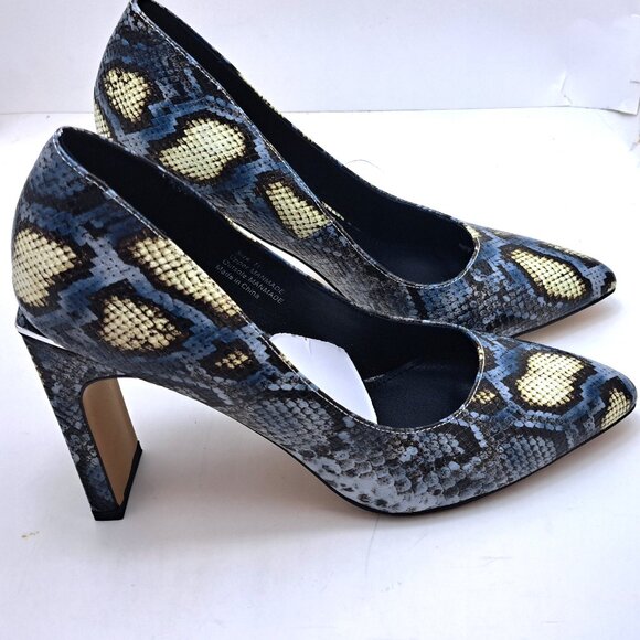 Gabrielle Union Metal Rand Heel Blue Shoes  -  Size 11 - Picture 2 of 13